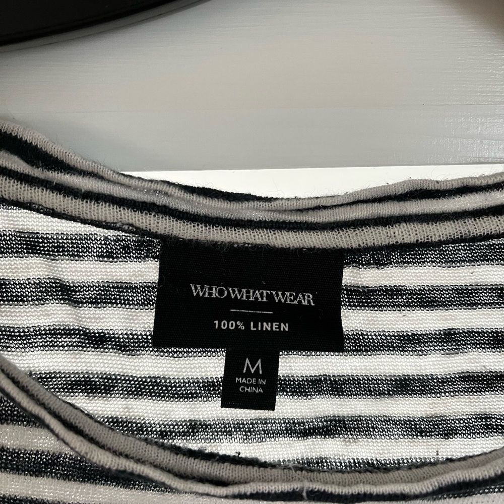 WHOWHATWEAR | Striped linen top